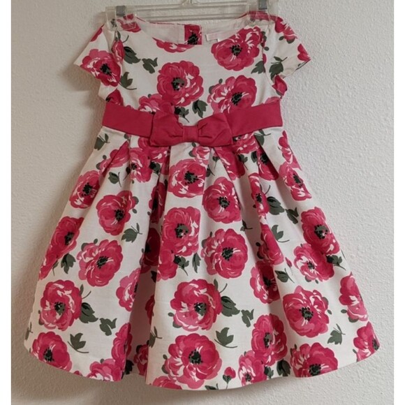 JANIE & JACK Special Occasion Floral Print Bow Party Dress w/Crenoline 18-24 mo - Picture 1 of 10